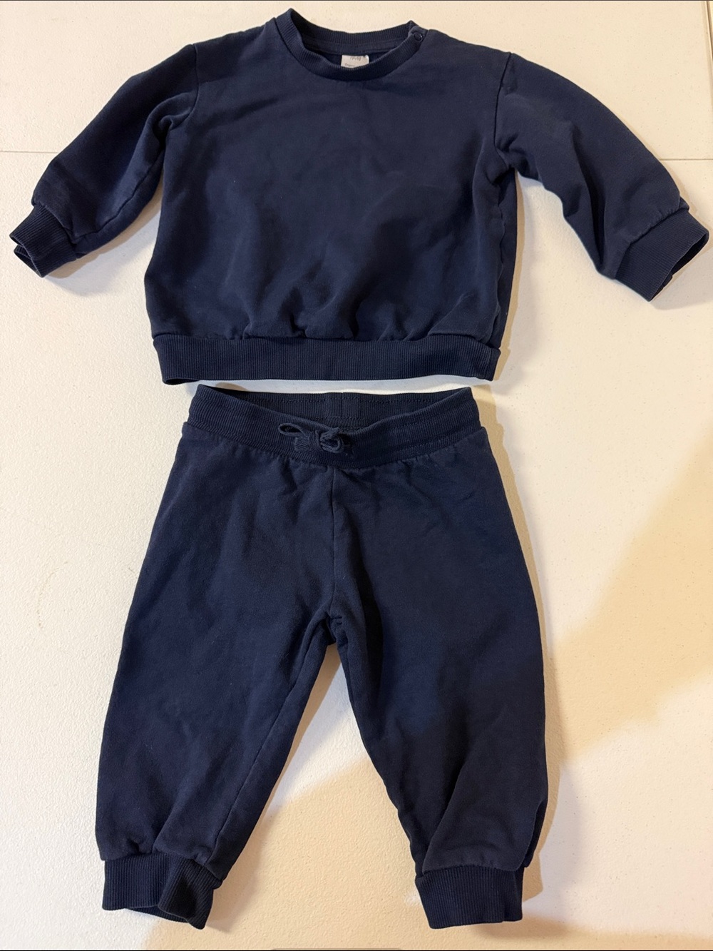 H&M Navy Blue Sweatshirt and Joggers Set